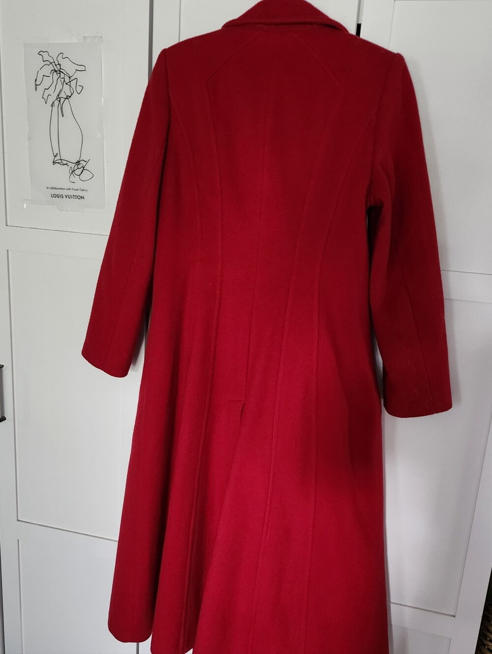 Vintage Stunning Wool/cashmere Classic Red Wool Blend Women's Coat Sz M - Picture 5 of 9